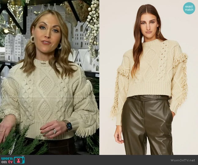 Peter Som Collective Ruffle Shoulder Sweater worn by Lori Bergamotto on Good Morning America