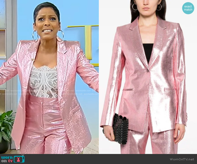 Rabanne Metallic Blazer in Pink worn by Tamron Hall on Tamron Hall Show