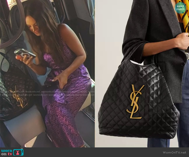 Saint Laurent Icare Embellished Quilted Leather Tote worn by Lisa Barlow on The Real Housewives of Salt Lake City