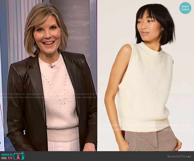 Scotch and Soda White Fuzzy Slip Over worn by Kate Snow on NBC News Daily
