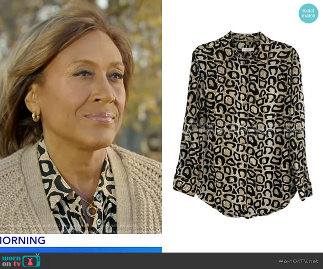 Equipment Signature Silk Blouse worn by Robin Roberts on Good Morning America
