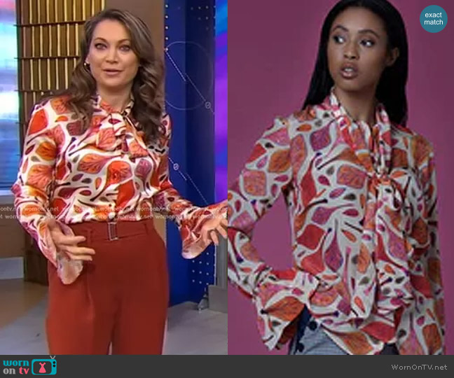 Sika'a Hamidah Silk Blouse worn by Ginger Zee on Good Morning America