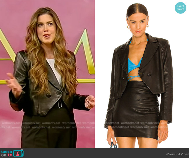 The Sei Leather Crop Blazer worn by Jessica Carter Altman on Tamron Hall Show