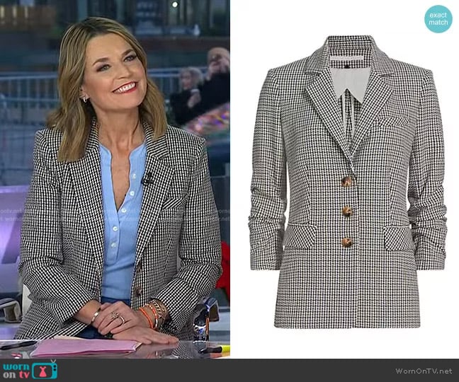 Veronica Beard Berkshire Houndstooth Dickey Jacket worn by Savannah Guthrie on Today