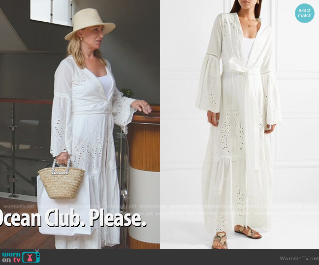 We Are Leone Ivory Broderie Anglaise cotton Maxi Dress worn by Sonja Morgan on The Real Housewives Ultimate Girls Trip