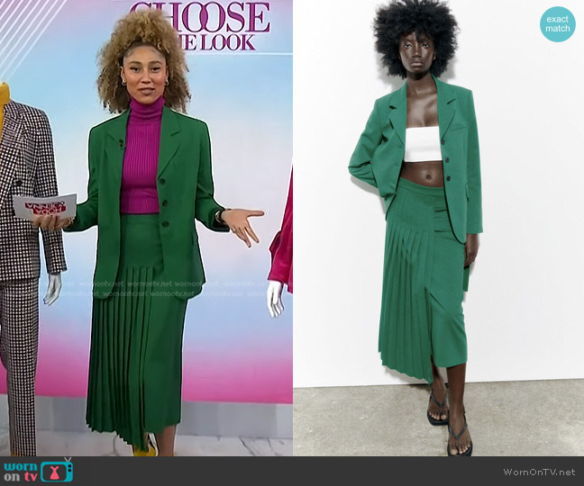 Zara Wool Blend Blazer worn by Ally Love on Today