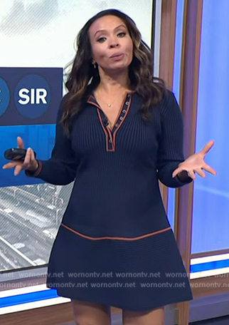 Adelle’s blue contrast ribbed polo dress on Today