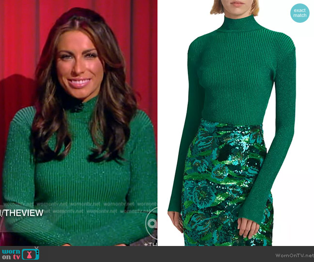 Aknvas Daphne Shimmer Knit Top worn by Alyssa Farah Griffin on The View