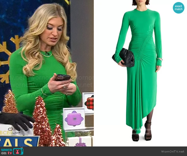 A.L.C. Adeline Dress in Fern worn by Ashley Bellman on CBS Mornings
