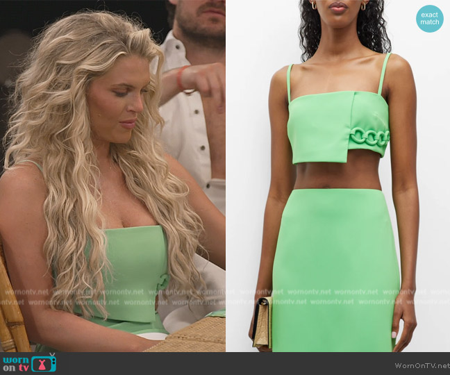 Alexis Zola Chain Asymmetric Crop Top worn by Madison LeCroy on Southern Charm