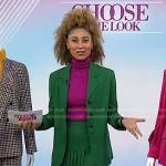 Ally’s green blazer and pleated skirt on Today
