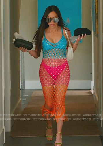 Angie’s ombre crochet knit dress on The Real Housewives of Salt Lake City