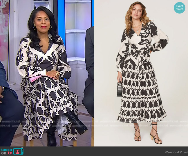 Area Stars Leaf Midi Dress worn by Sheinelle Jones on Today