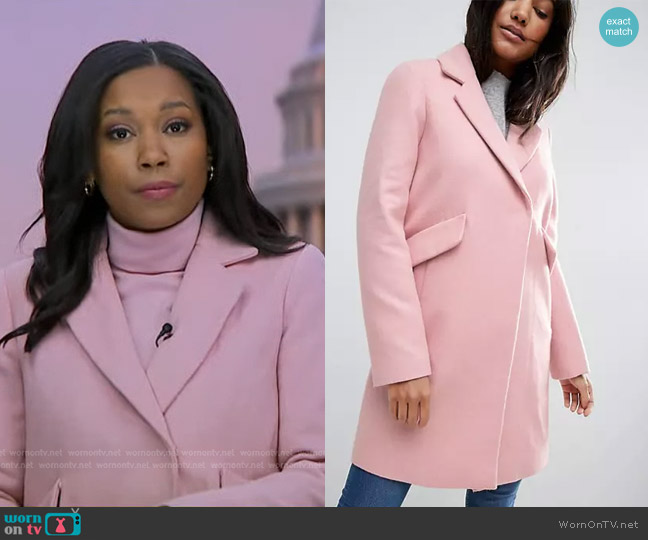 Asos Slim Coat with Pocket Detail worn by Rachel Scott on Good Morning America