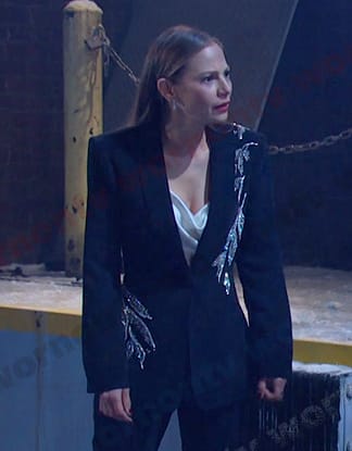 Ava’s black embellished blazer on Days of our Lives