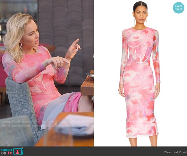 Bardot Lena Mesh Midi Dress worn by Nicole Martin (Nicole Martin) on The Real Housewives of Miami