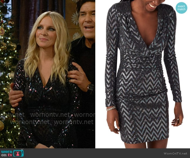 ba&sh Flavie Dress worn by Christine Blair Williams (Lauralee Bell) on The Young and the Restless