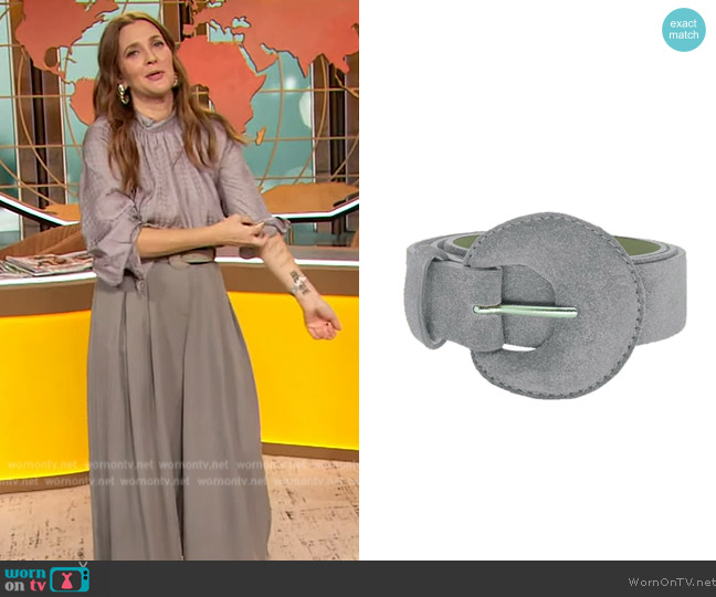 Belt Be Half Moon Buckle Belt - Gray worn by Drew Barrymore on The Drew Barrymore Show