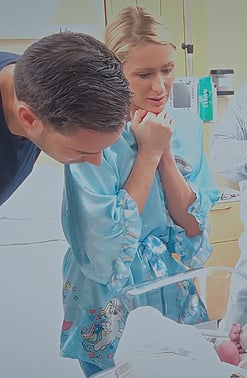 Paris’s blue Little Pony print robe on Paris Hilton