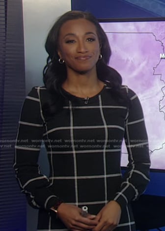 Brittany’s black windowpane check dress on Good Morning America