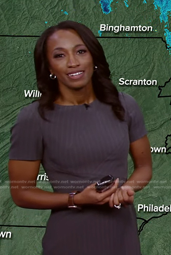 Brittany’s grey pinstripe dress on Good Morning America