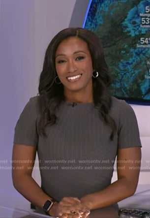 Brittany’s grey pinstripe dress on Good Morning America