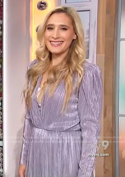 Brittney Levine’s purple metallic dress on Sherri