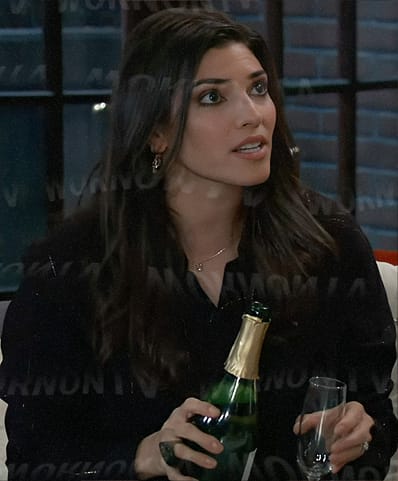 Brook Lynn’s black metallic check shirt on General Hospital