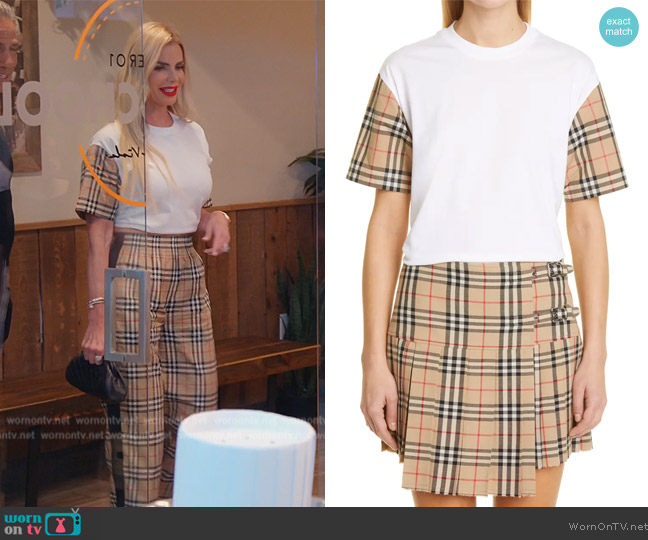 Burberry Carrick Check Sleeve T-Shirt worn by Alexia Echevarria (Alexia Echevarria) on The Real Housewives of Miami