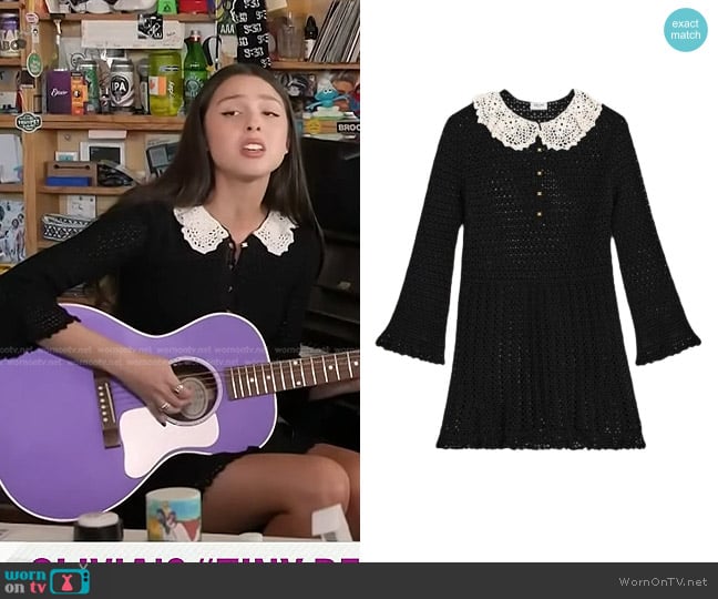Celine Babydoll Dress in Crocheted Cotton worn by Olivia Rodrigo on Today