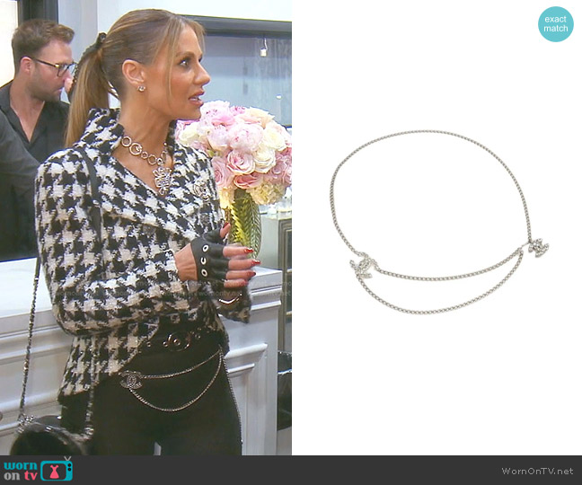 Chanel 2004 CC Rhinestone-Embellished Chain Belt worn by Dorit Kemsley on The Real Housewives of Beverly Hills