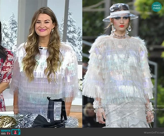Chanel Fringe Top worn by Christina Stembel on Today
