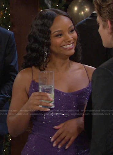 Chanel’s purple sequin dress on Days of our Lives