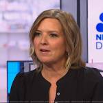 Christine Romans’s black puff sleeve top on NBC News Daily