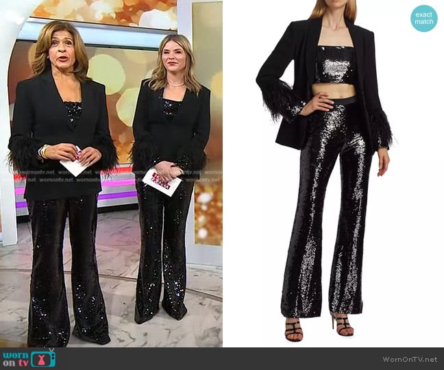 Cinq a Sept Nikki Cropped Sequined Top worn by Hoda Kotb on Today