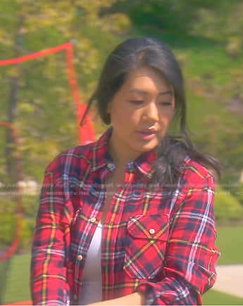 Crystal’s red plaid shirt on The Real Housewives of Beverly Hills