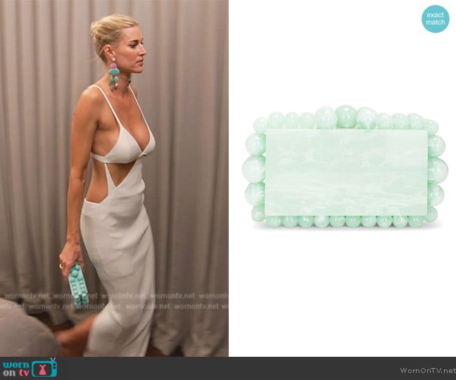 Cult Gaia Eos Clutch worn by Kristen Taekman on The Real Housewives Ultimate Girls Trip