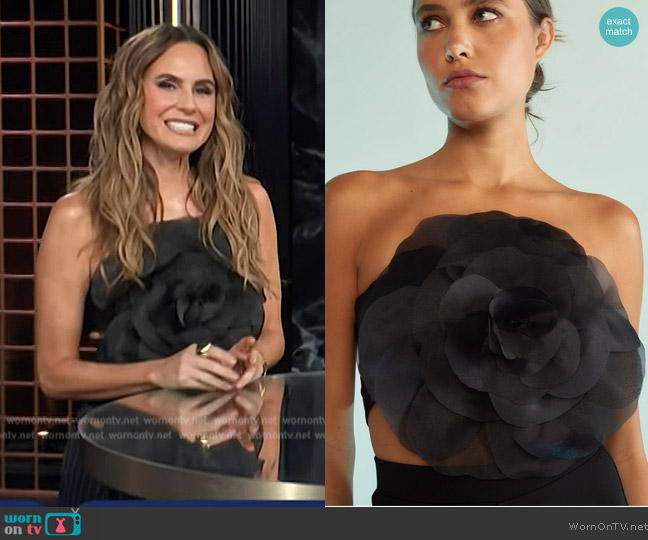 Cynthia Rowley Organza Flower Bandeau Top worn by Keltie Knight on E! News