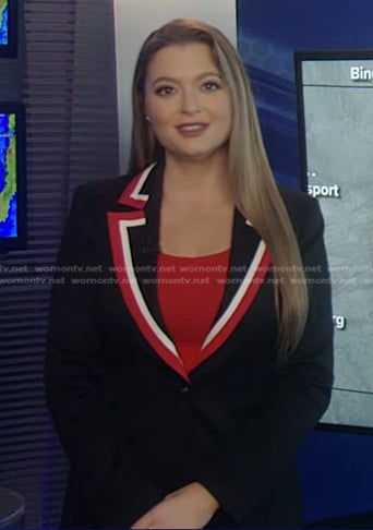 Dani’s black striped lapel blazer on Good Morning America