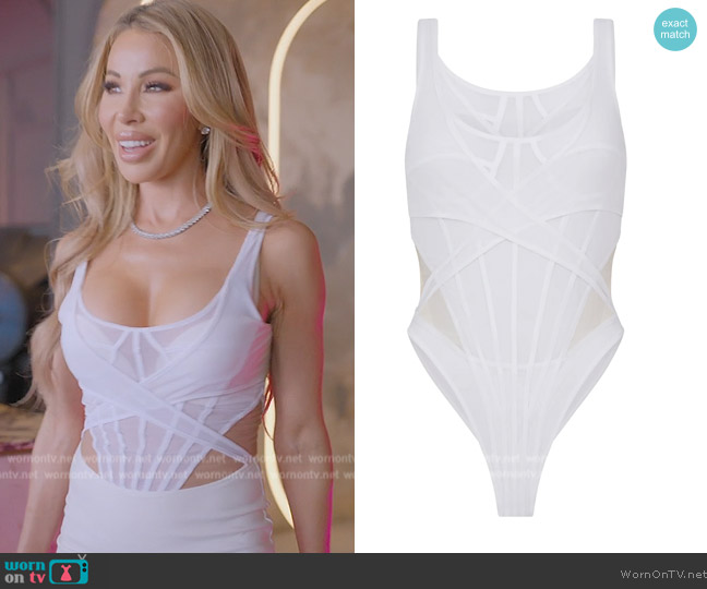David Koma Tulle Corset Bodysuit worn by Lisa Hochstein (Lisa Hochstein) on The Real Housewives of Miami
