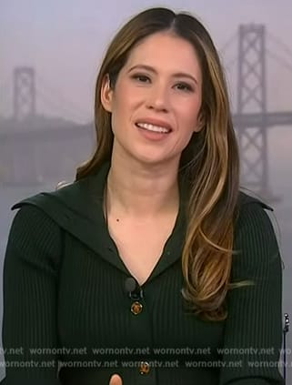 Deirdre’s green ribbed dress on NBC News Daily
