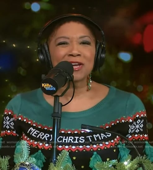 Deja Vu’s ugly Christmas sweater on Live with Kelly and Mark