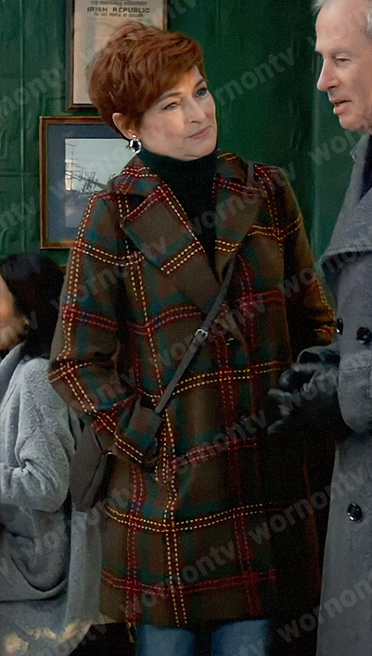Diane’s olive green plaid coat on General Hospital