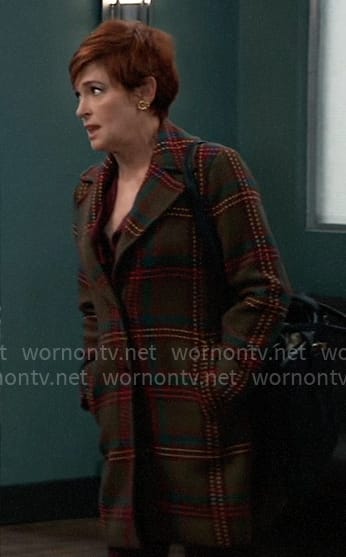 Diane’s olive green plaid coat on General Hospital