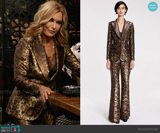 dMn Paris Mila Leopard Jacket worn by Lauren Fenmore (Tracey Bregman) on The Young and the Restless