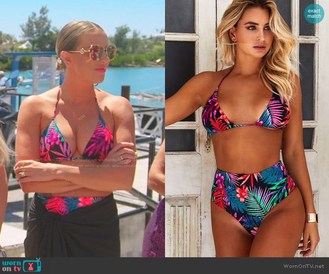 Doll High Waist Bottom in Black Tropical worn by Whitney Rose on The Real Housewives of Salt Lake City