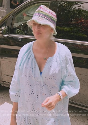 Dorinda’s blue eyelet mini dress on The Real Housewives Ultimate Girls Trip
