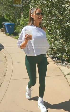 Dorit’s green leggings on The Real Housewives of Beverly Hills