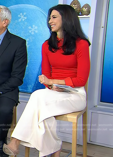 Dr Natalie Azar’s red collared sweater on Today