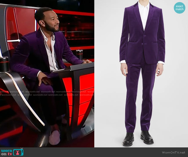 Dries Van Noten Kayne Two-Piece Velvet Tuxedo worn by John Legend on The Voice